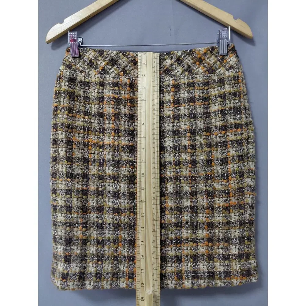Ann Taylor LOFT Petites Wool Blend Multicolor Pencil Mini Skirt Women Size 0P
